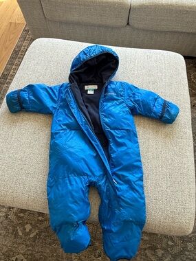 Columbia Bright Blue Hooded Infant Snowsuit
